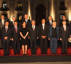 Don Felipe con los mandatarios de Perú, Ollanta Humala; México, Enrique Peña; Paraguay, Horacio Cartes; Argentina, Cristina Fernández; Ecuador, Rafael